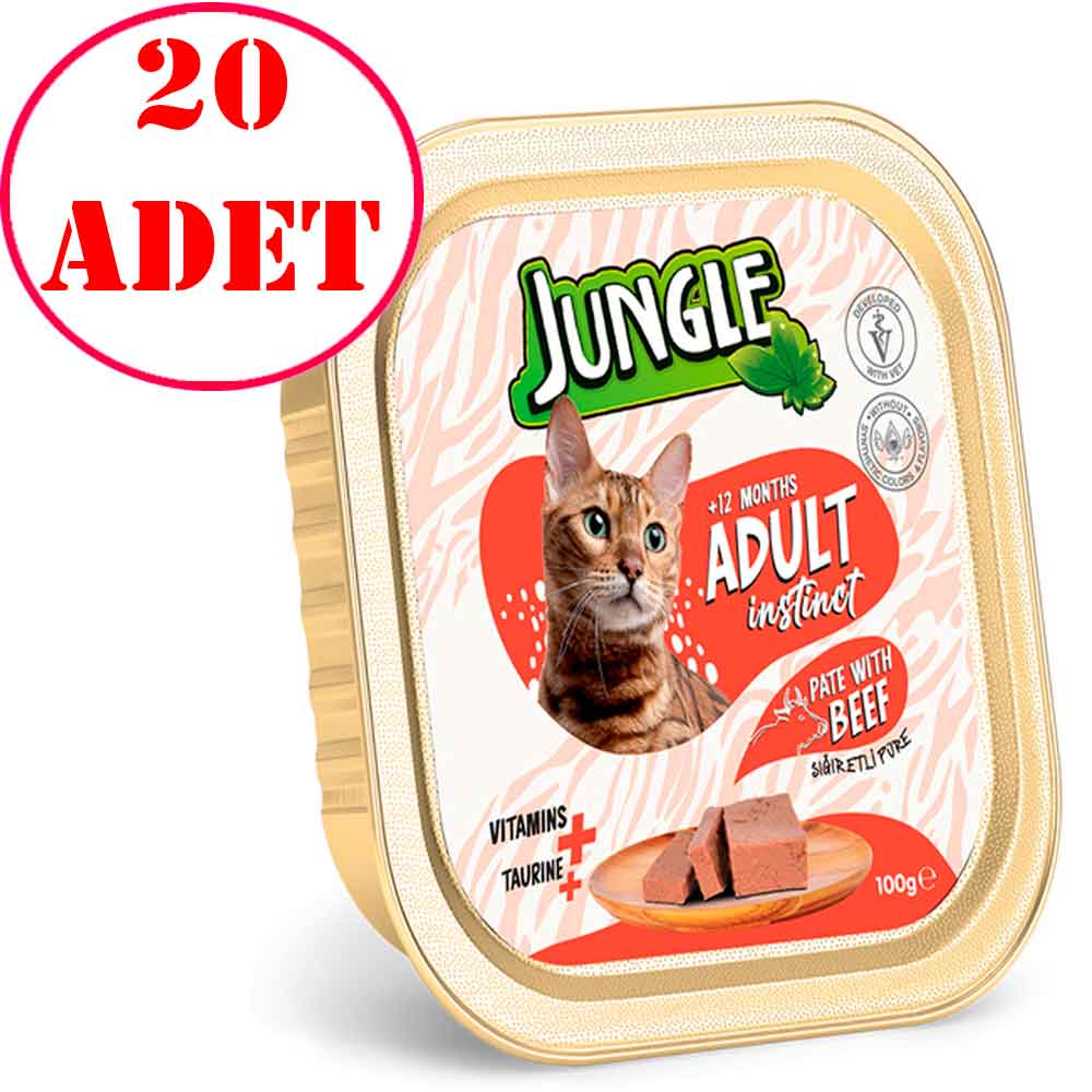 Jungle Kedi Yaş Mama Dana Etli Ezme 100 Gr 20 AD